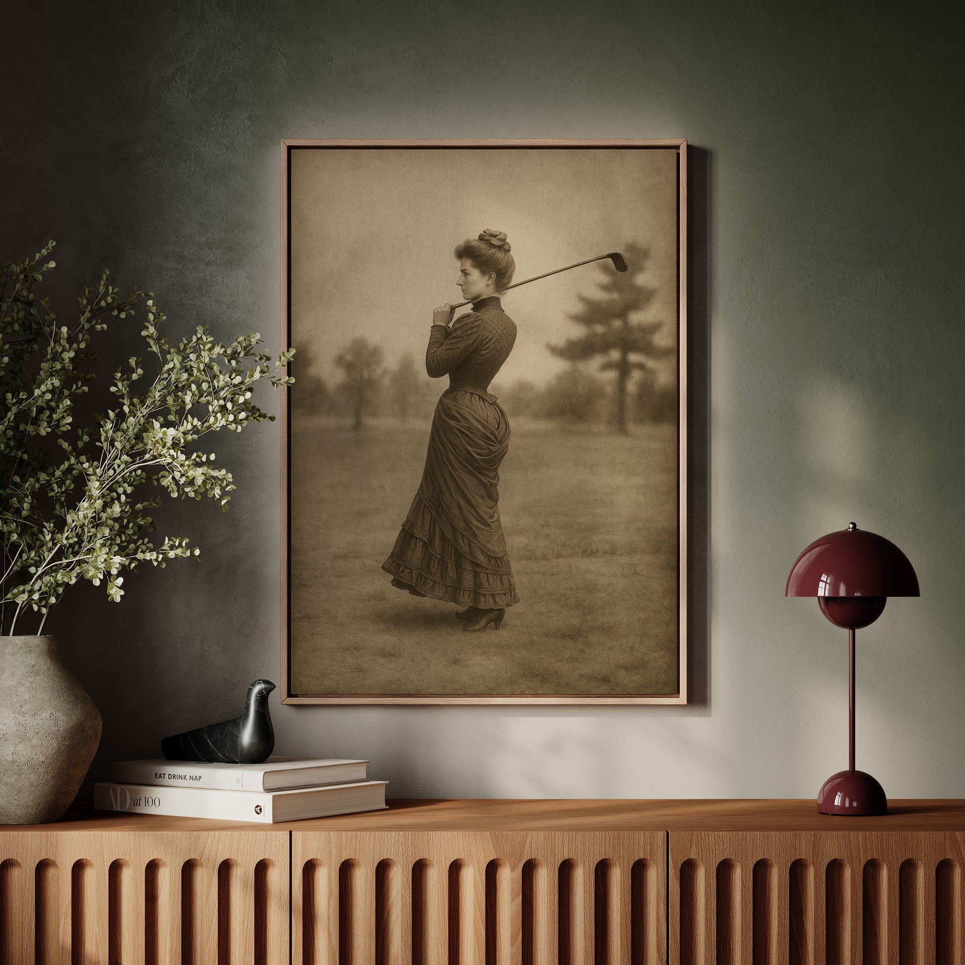 Gallery image 14 for Vintage Lady Golfer Fine Art Print