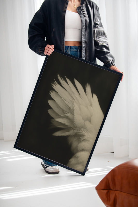Gallery image 1 for “Whispers of Flight” – Minimalist Feather Fine Art Print