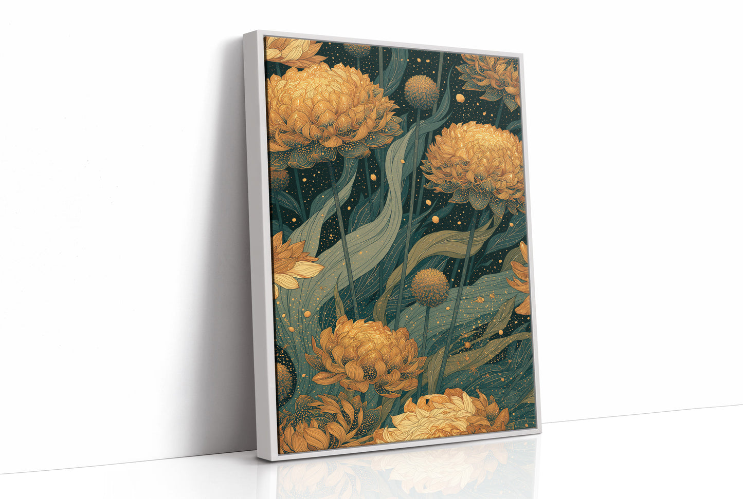 Golden Blooms in the Dark Garden: Marigold Study II