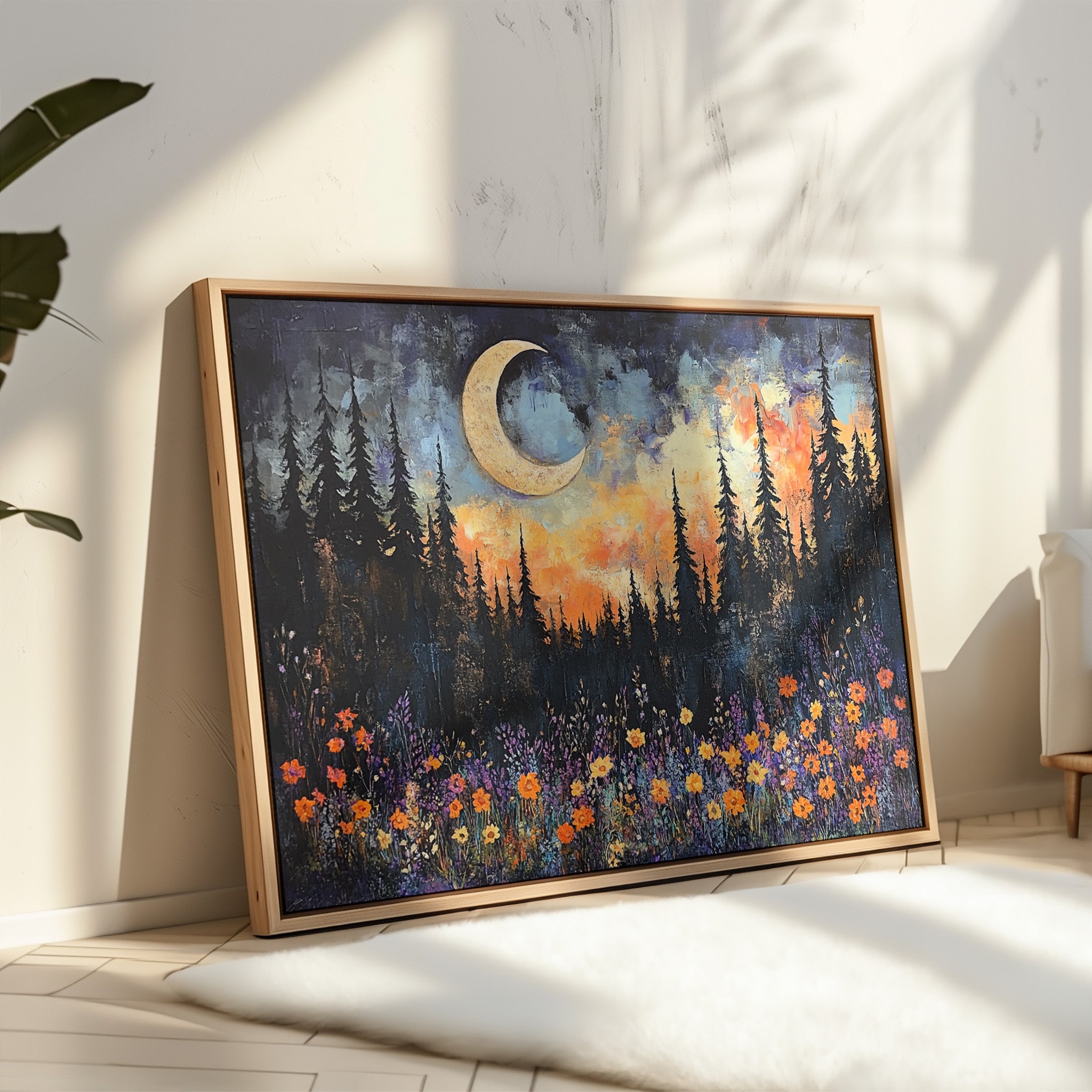 Moonlit Meadow Catches Fire Above