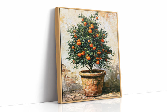 Terracotta and Sunlight: Potted Orange Tree Still Life