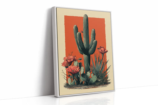 Saguaro Tales In Coral Sunset