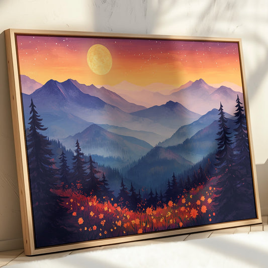 Moonlit Meadows Paint Mountain Dreams