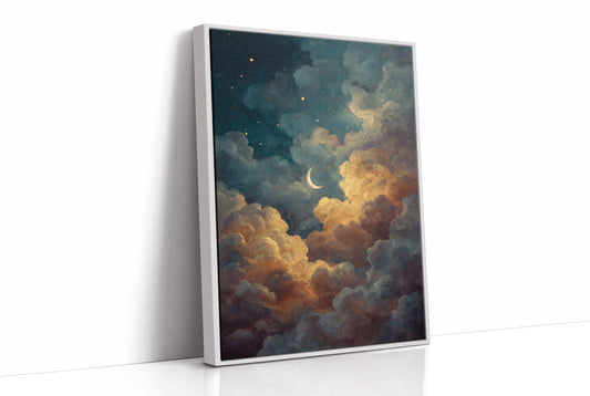 Crescent Rests Among Golden Clouds