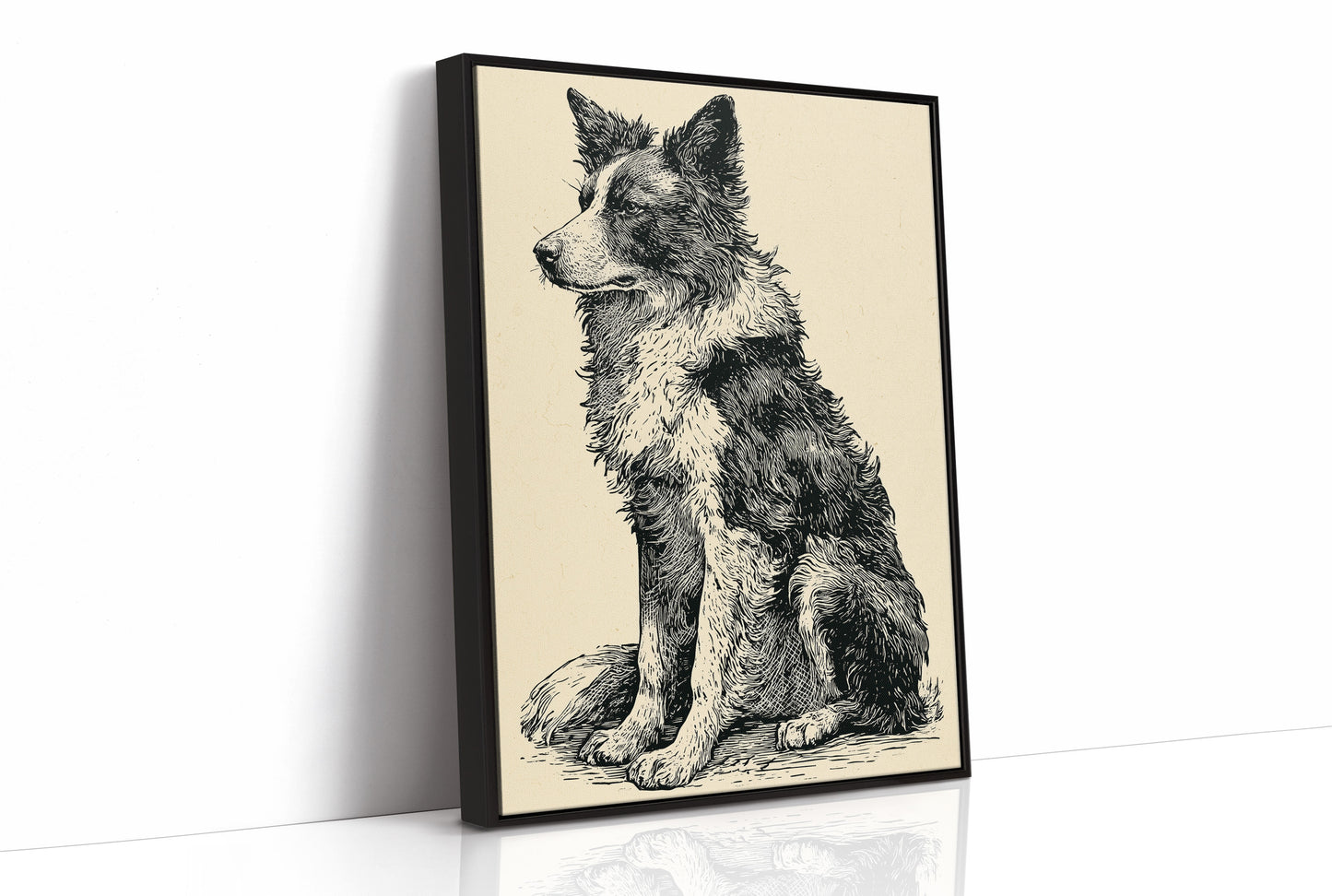 Border Watch: Bold Woodcut Collie