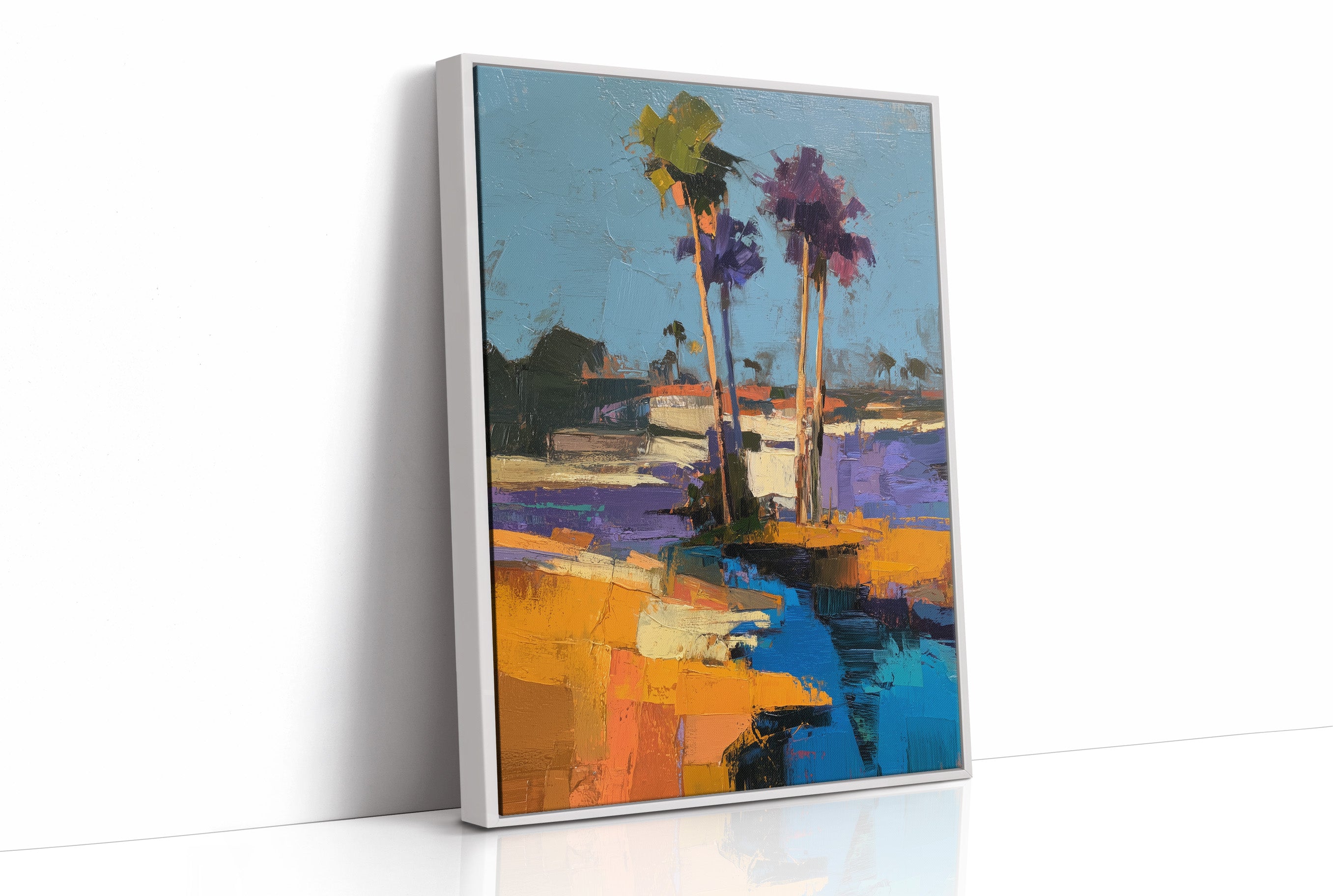 Coastal Palms in Abstract Twilight