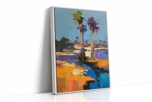Coastal Palms in Abstract Twilight