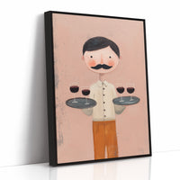 Whimsical Waiter with Red Wine