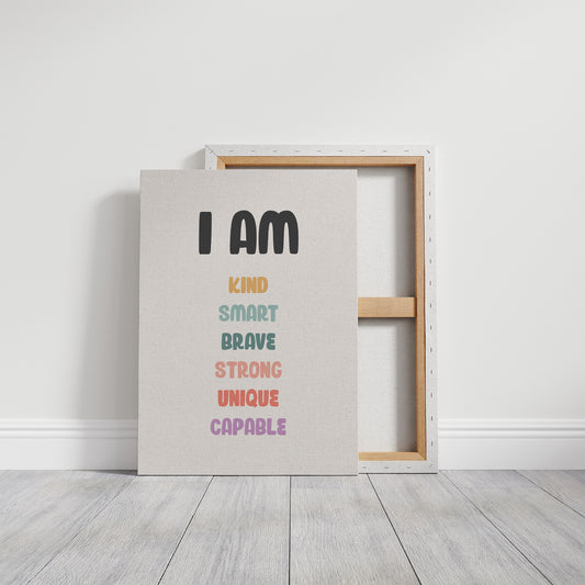 I Am Kind Smart Brave Affirmations Poster