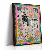 Whimsical Zebra in Floral Paradise
