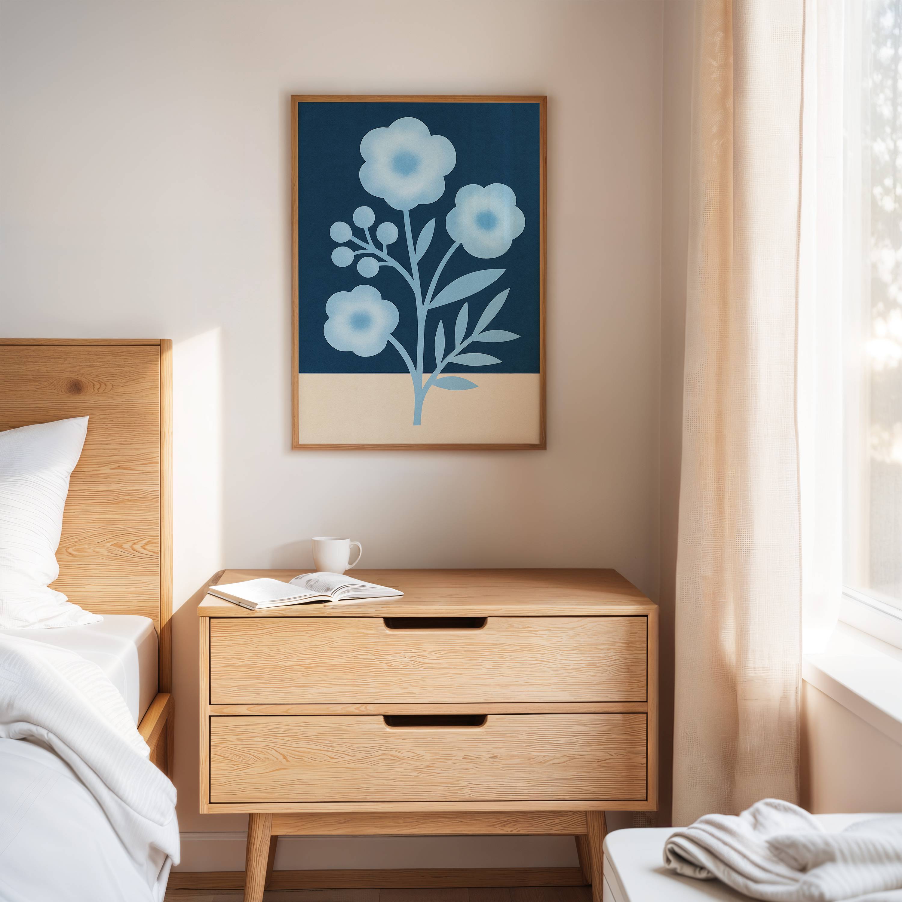 Midnight Garden Blooms In Blue