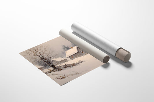 Cottages Beneath a Winter Veil