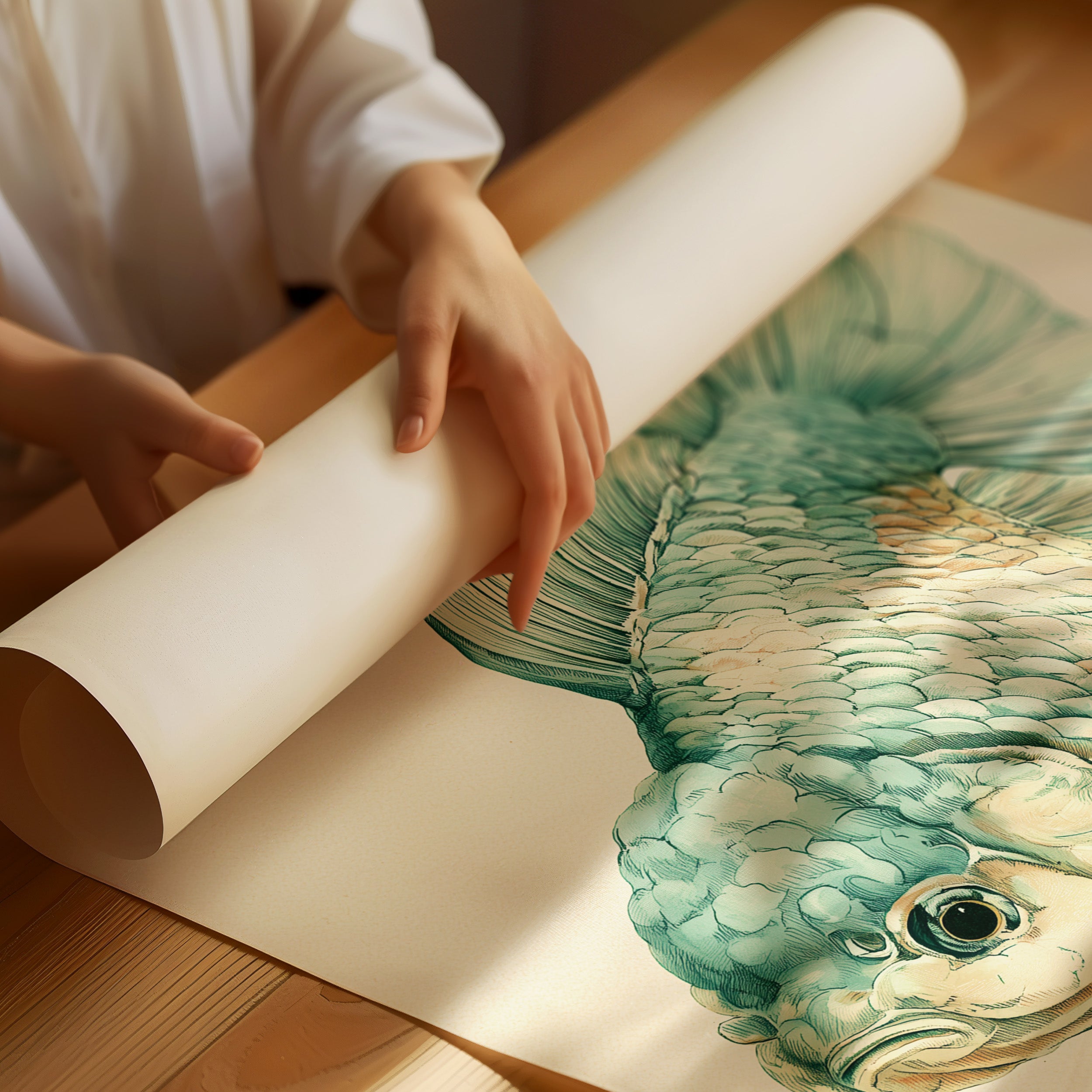 Seafoam Fancy: A Goldfish Portrait