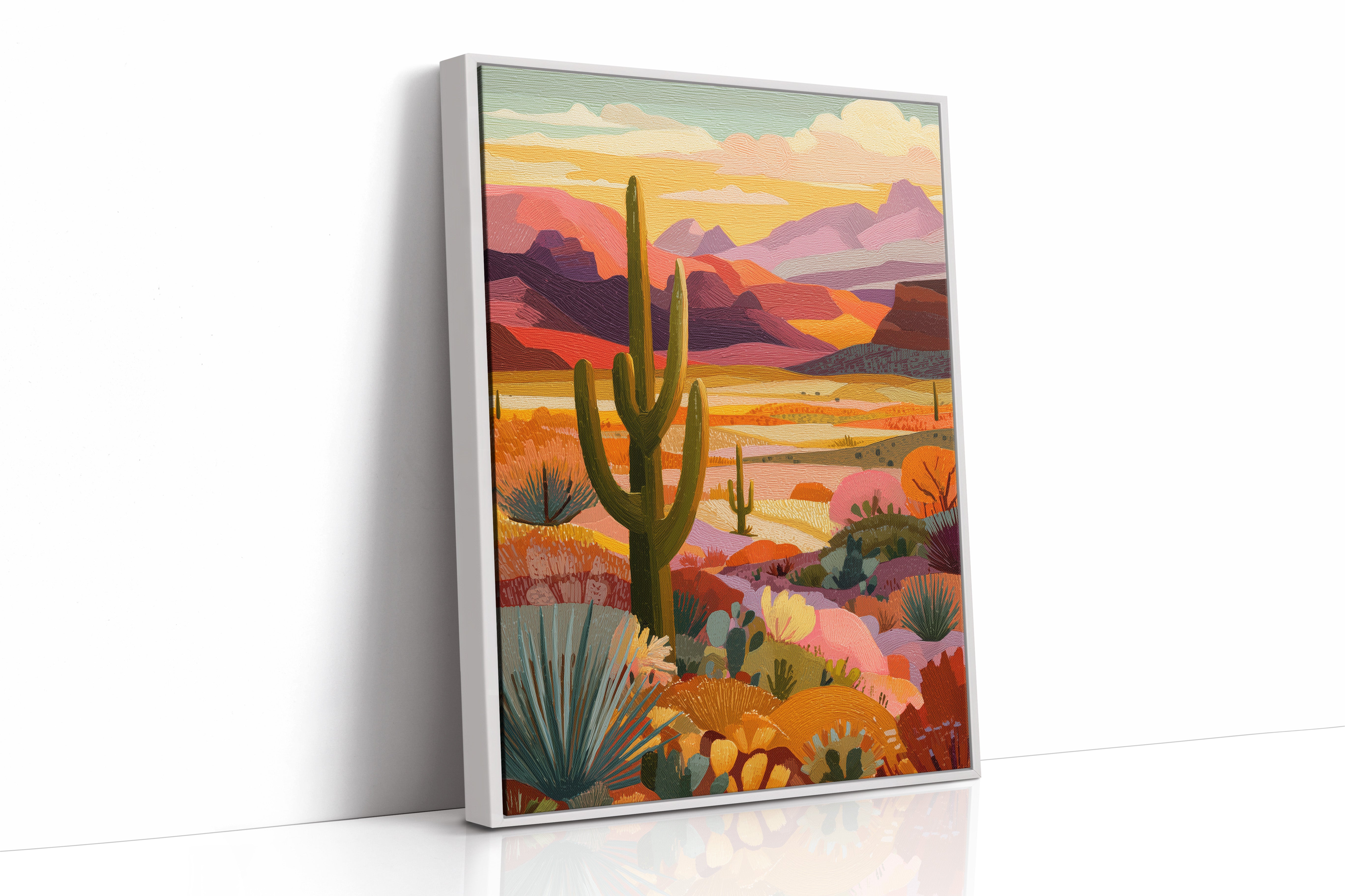 Saguaros Paint Their Evening Stories