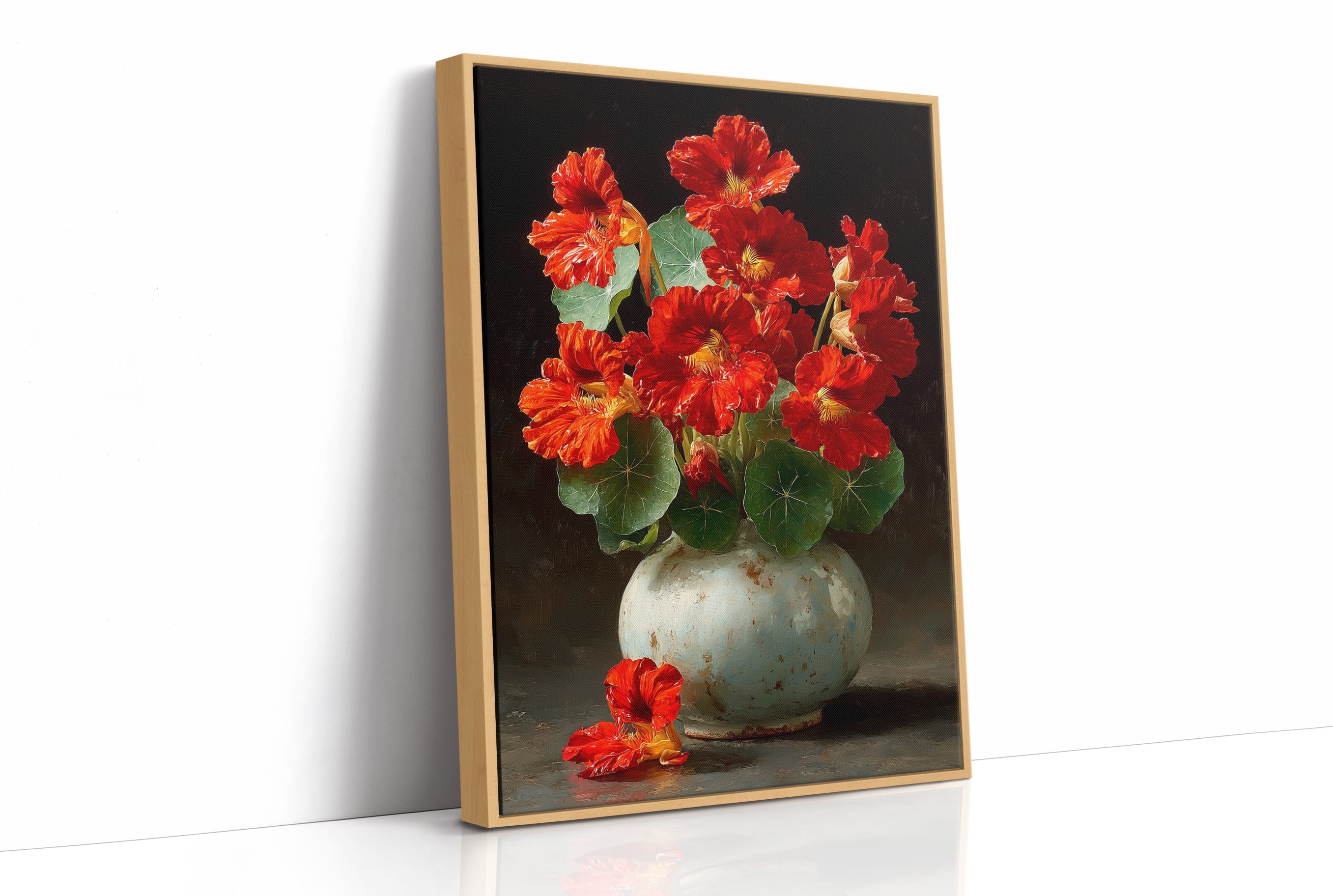 Nasturtiums in a Weathered Vessel