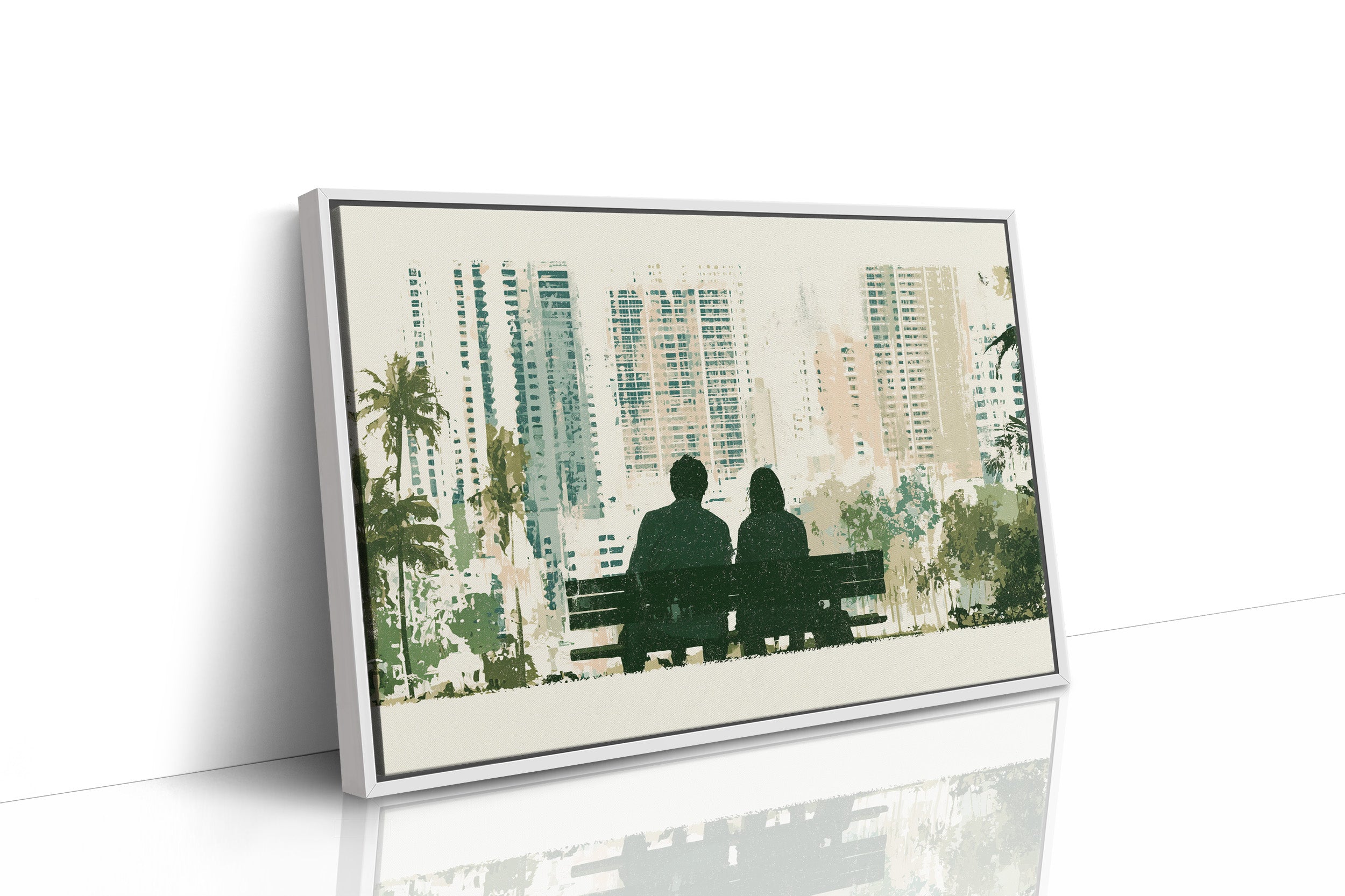 Park Bench, City Backdrop