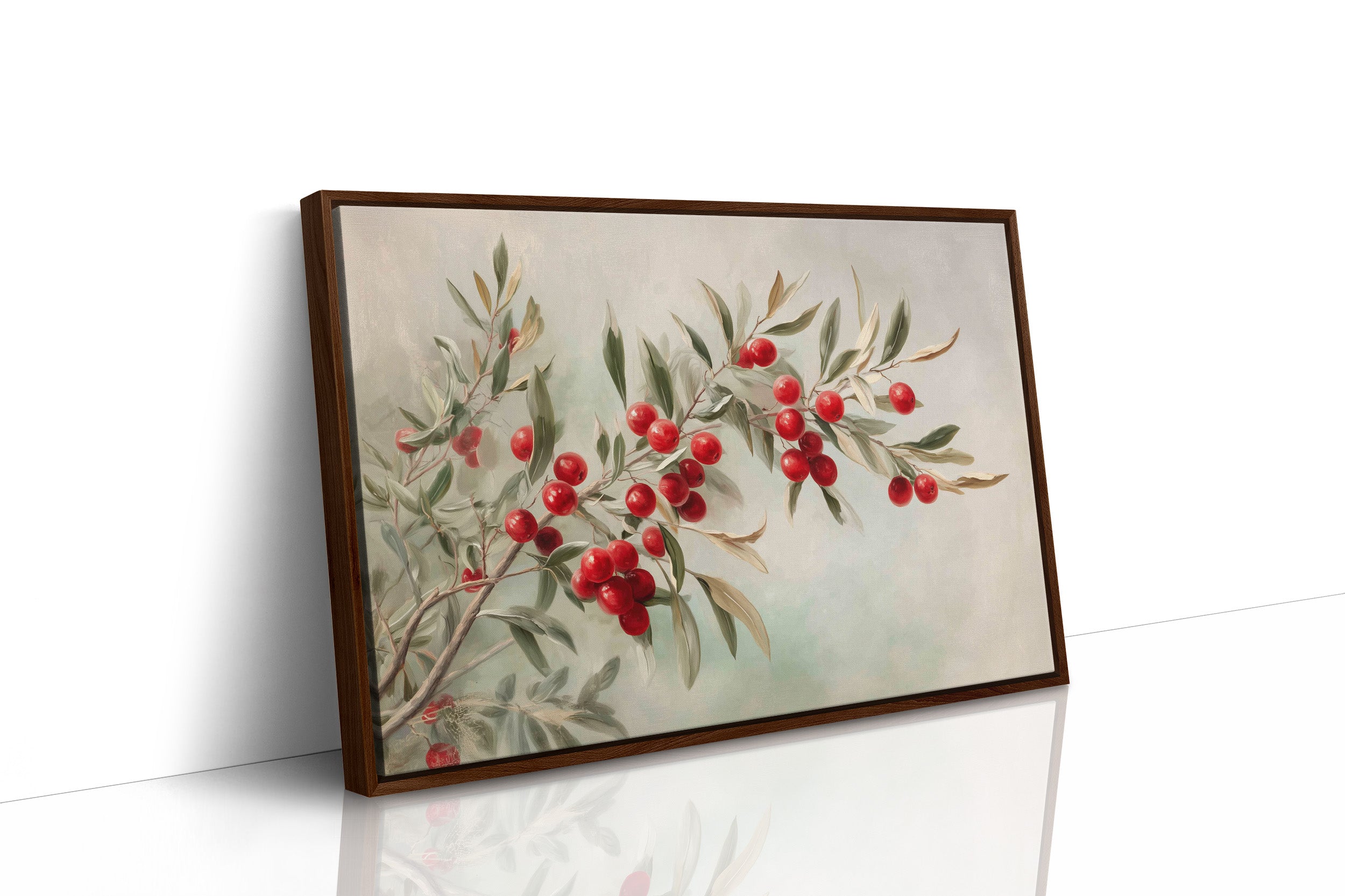 Crimson Berries on Silver Boughs