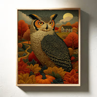 Autumn Moon Watches The Farmhouse