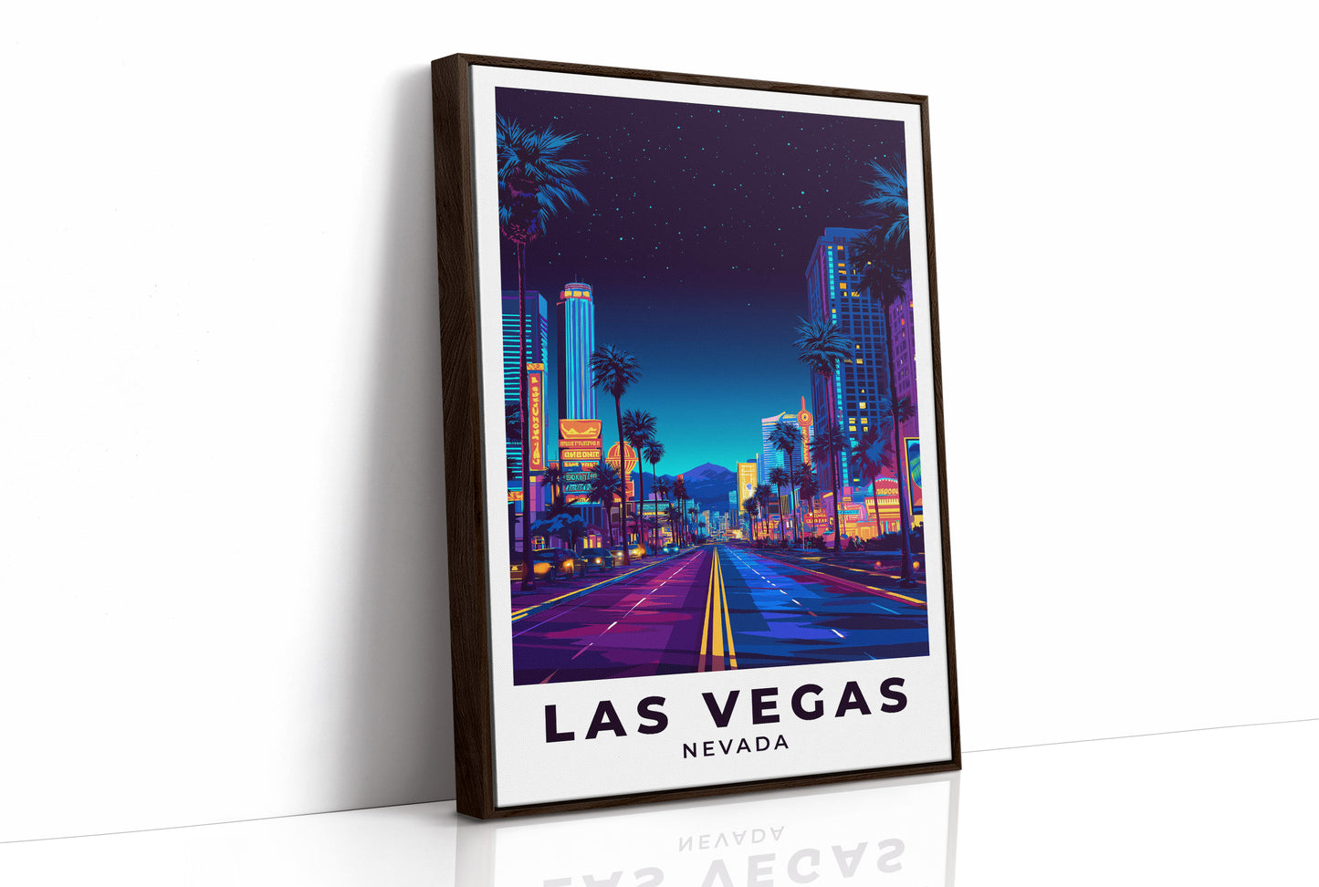 Neon Boulevard Beneath Desert Stars