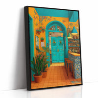 Turquoise Doorway in Sunlit Cantina