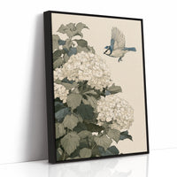 Bluebird Alighting on Hydrangea