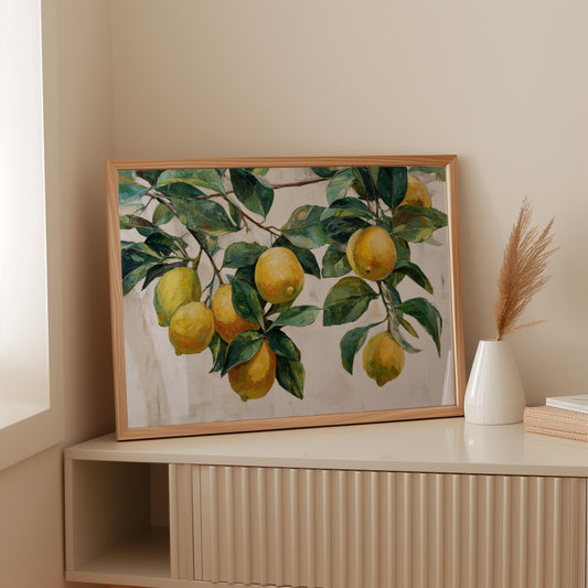 Sunlit Lemons Dance Among Leaves