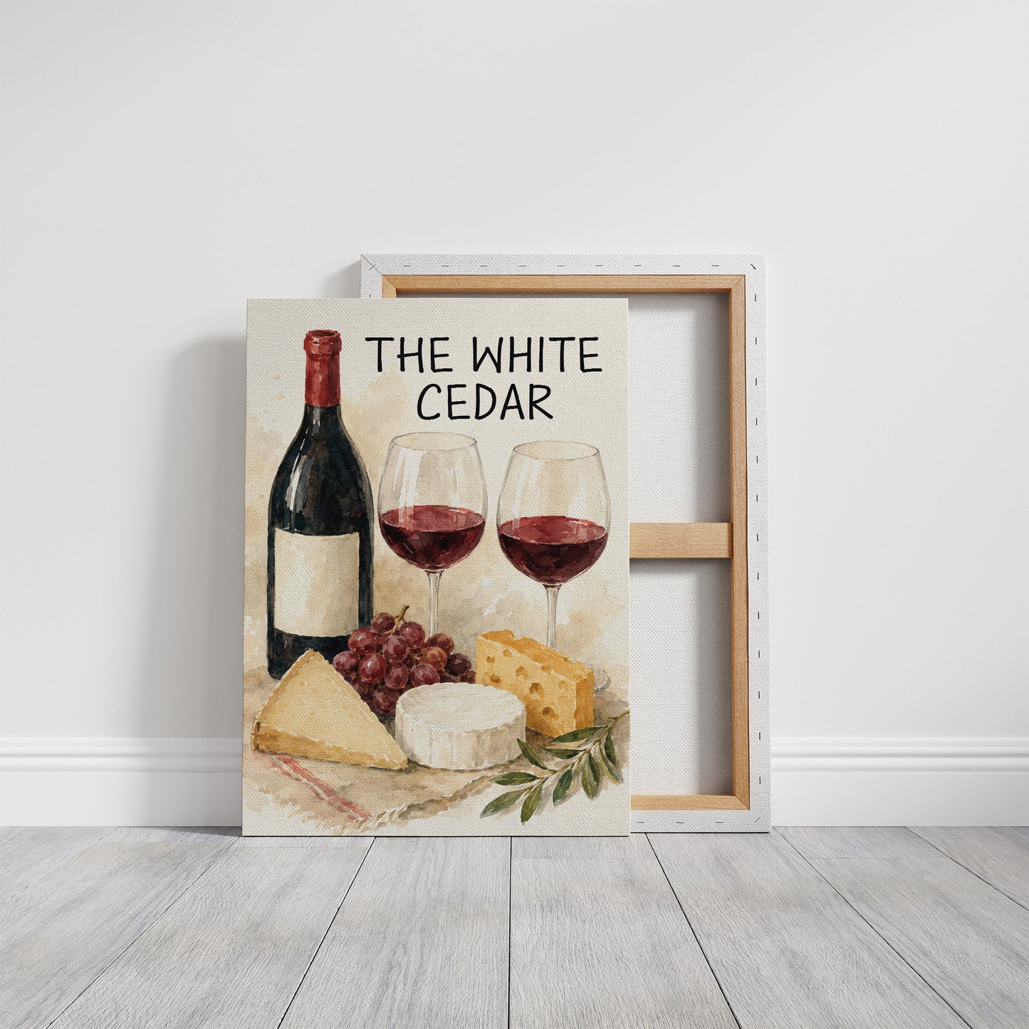 Wine & Cheese, Watercolor