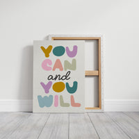 You Can and You Will Colorful Motivation