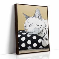Spotted Comfort: Feline Slumber Portrait