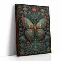 Gilded Wings Among Midnight Blooms