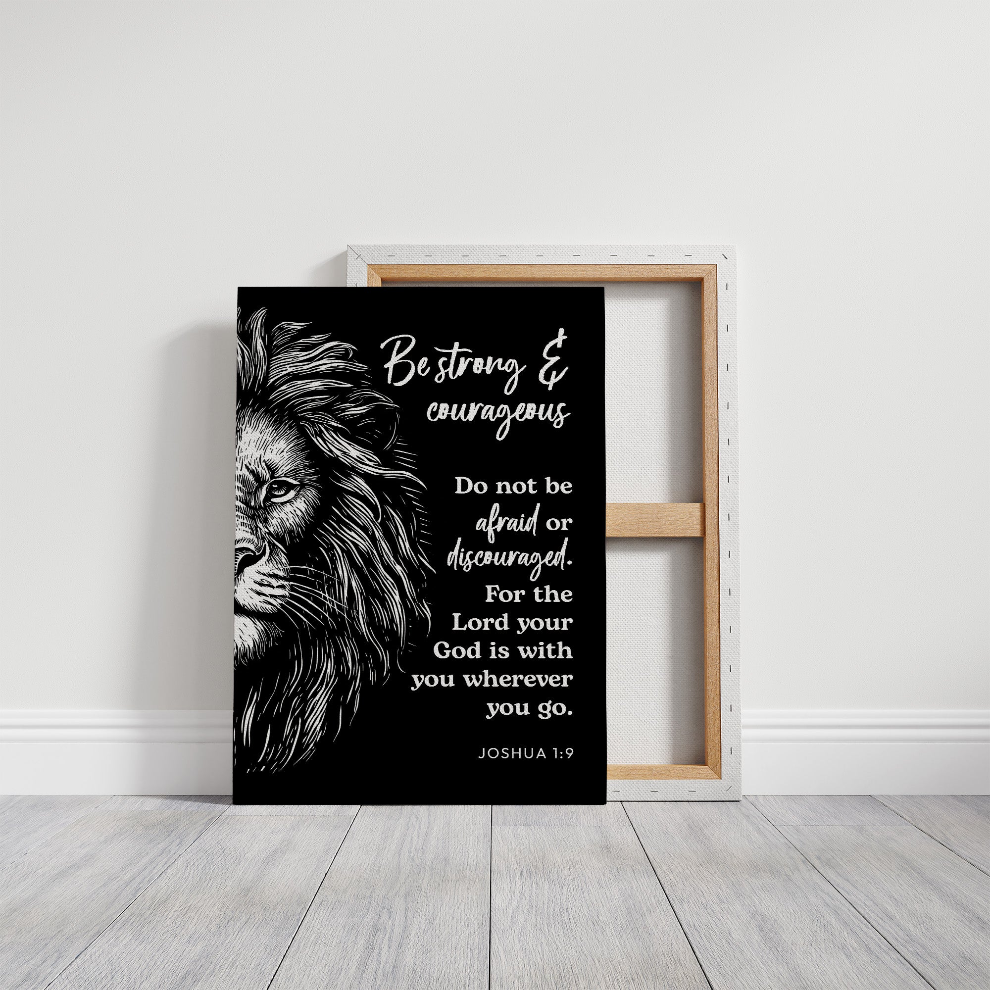 Be Strong and Courageous Lion Scripture