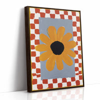 Checkered Borders Frame Golden Bloom