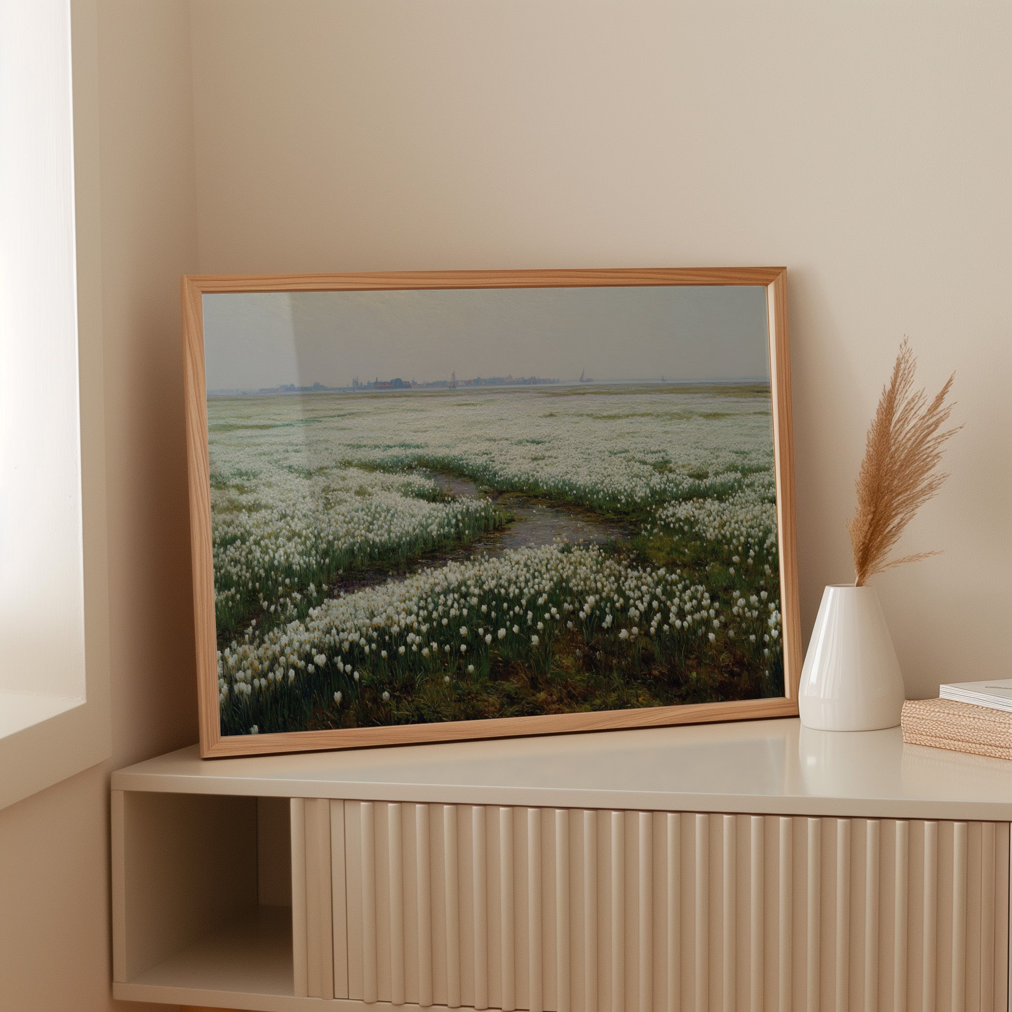 White Tulips Dance Through Dutch Fields