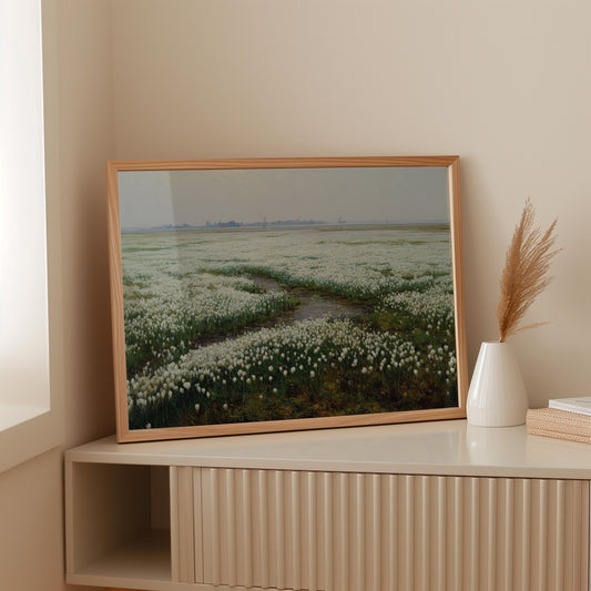 White Tulips Dance Through Dutch Fields