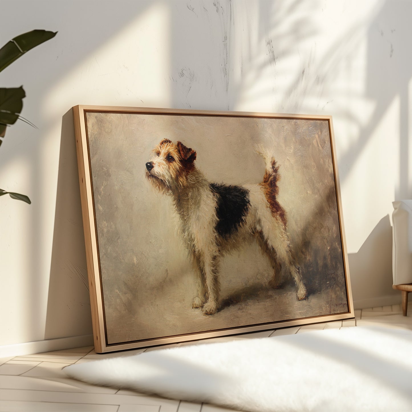 Noble Fox Terrier Stands Alert