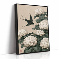 Swallow's Descent Among Snowball Blooms