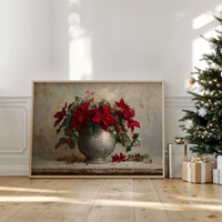 Poinsettias Paint December's Silver Story