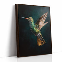 Jeweled Flight Against Midnight Teal