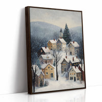 Snow Falls On Winter's Quiet Village