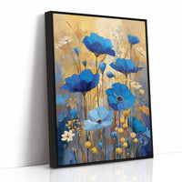 Blue Petals in Golden Light