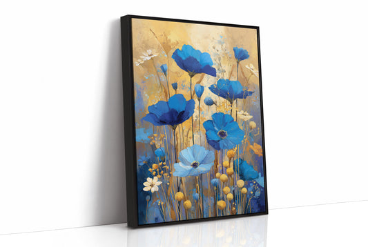 Blue Petals in Golden Light