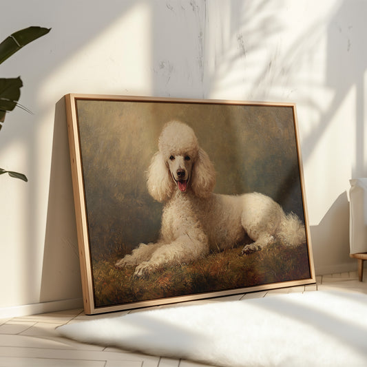 Noble Poodle Rests In Autumn Light