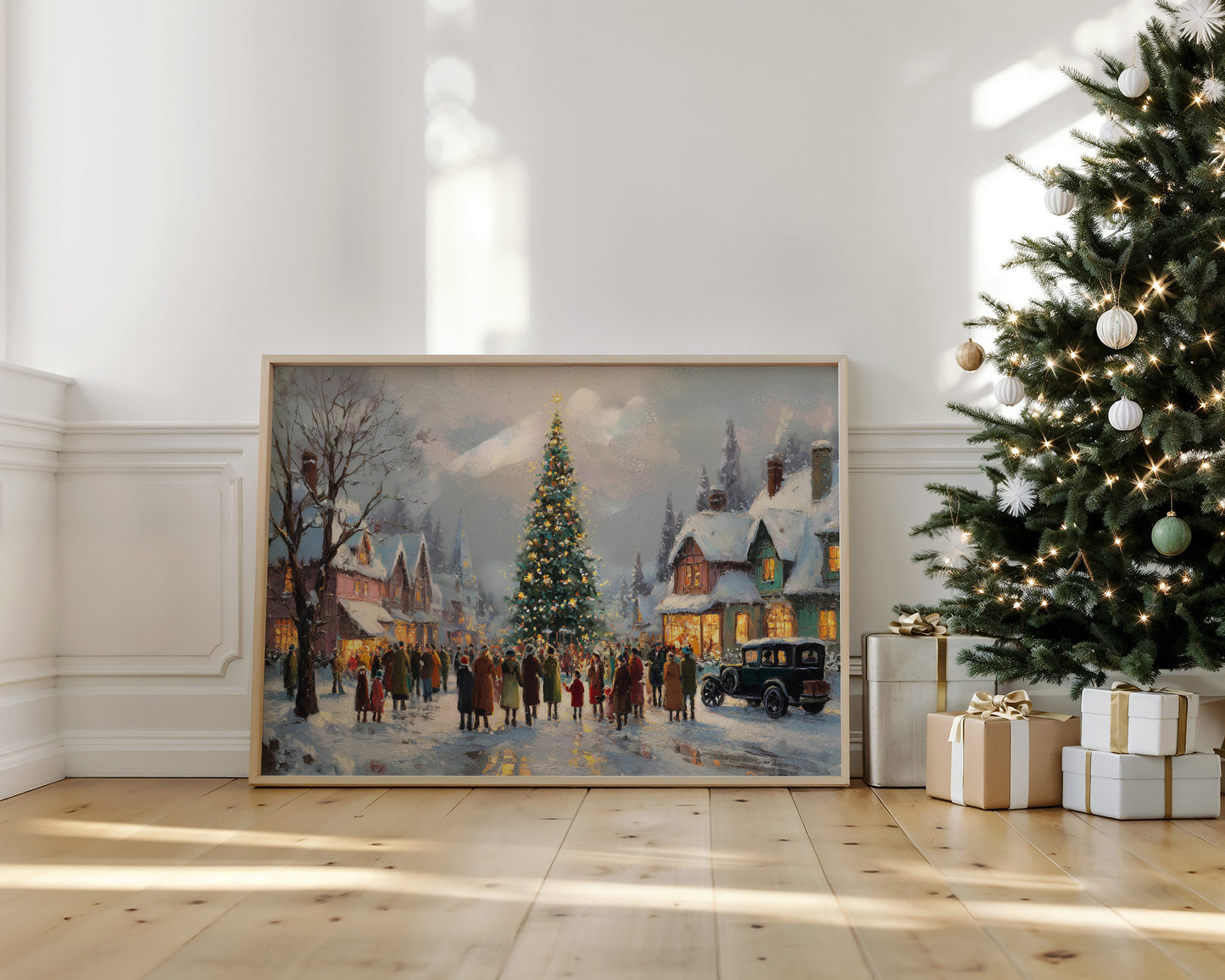 Townsfolk Gather Under December Stars