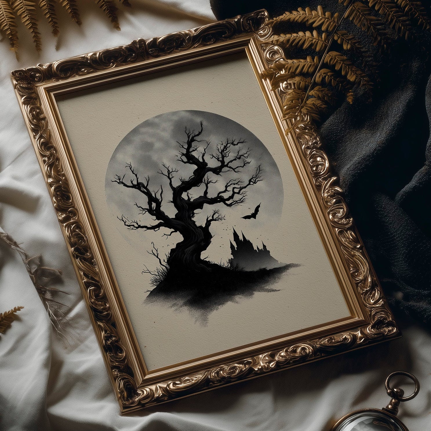 Ancient Branches Against Distant Spires