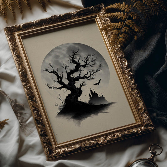 Ancient Branches Against Distant Spires