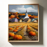 Pumpkins Rest Below Church Spires