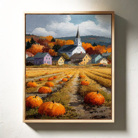 Pumpkins Rest Below Church Spires