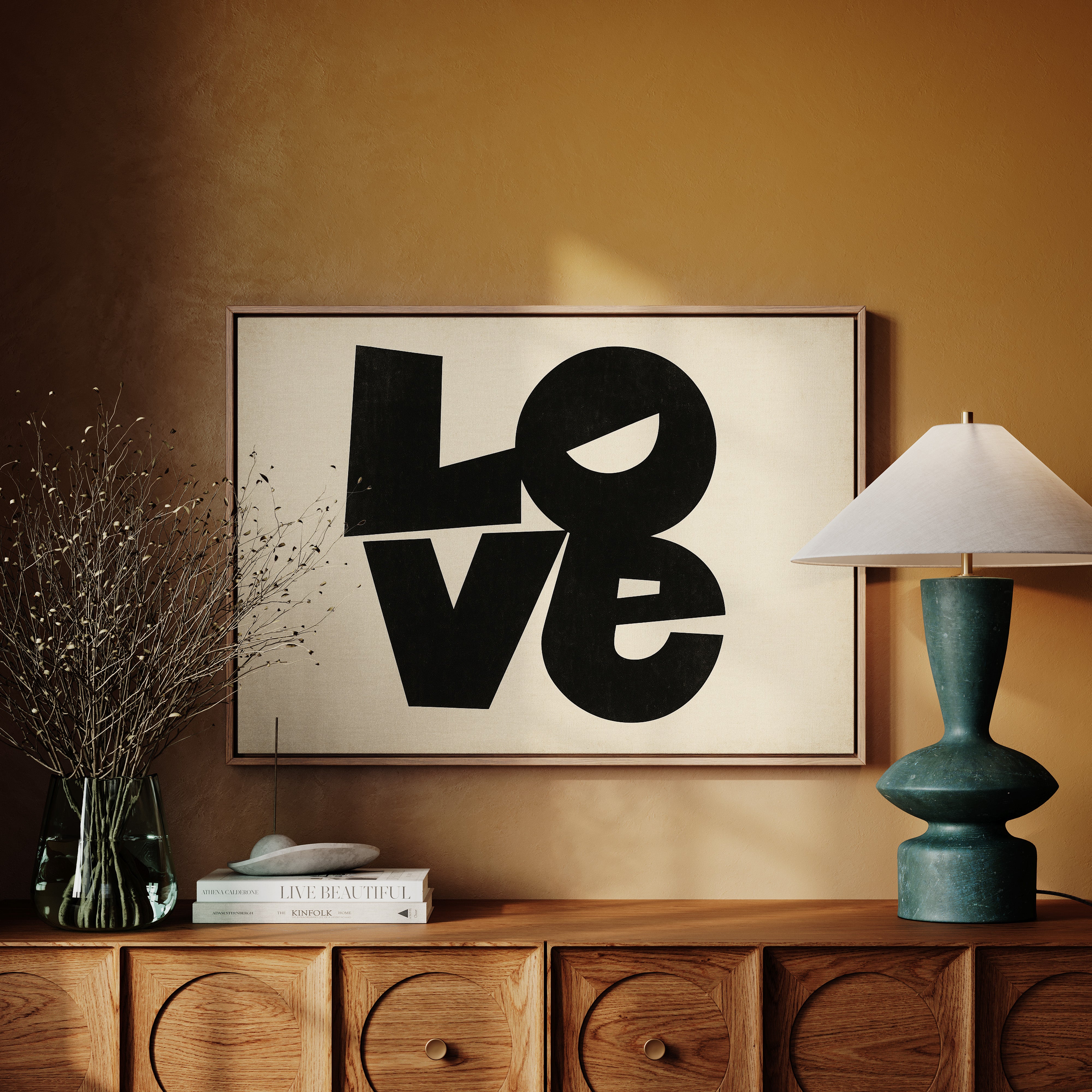 LOVE Modern Block Typography Print