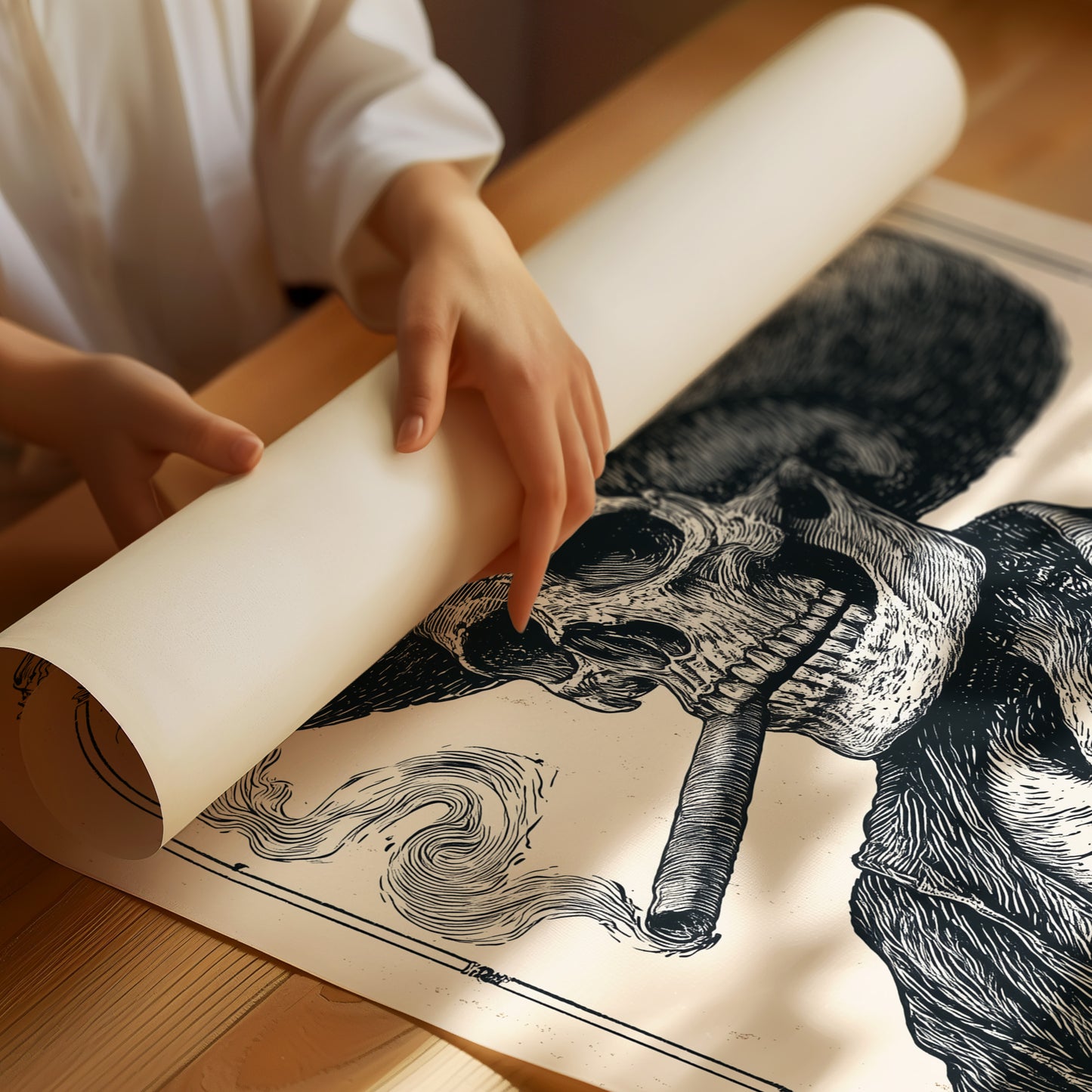 Cigar-Smoking Skeleton Cowboy