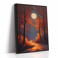 Autumn Path Beneath Harvest Moon